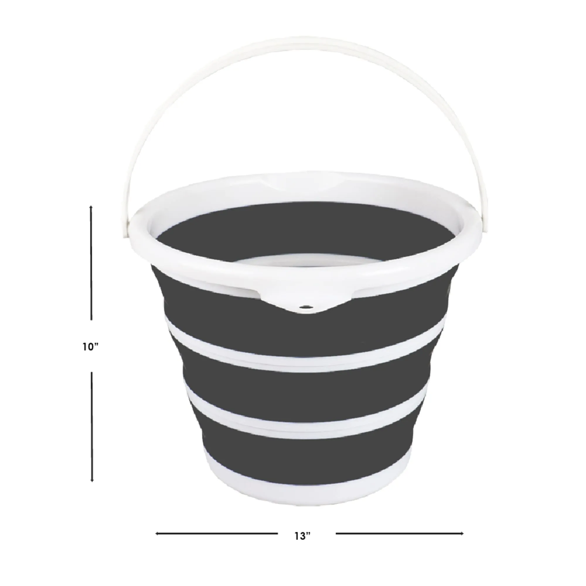 10 LT Collapsible Plastic Bucket, Grey