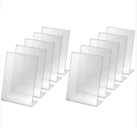 10-Pack Single-Sided Acrylic Transparent Sign Holders