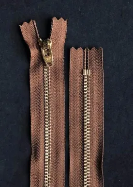 16cm. YKK Brass Closed End Zip Tan