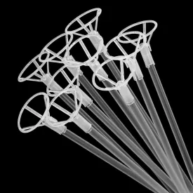 50 Pcs Balloon Support Sticks with Cups and Stand Party Decoration Accessories, Clear