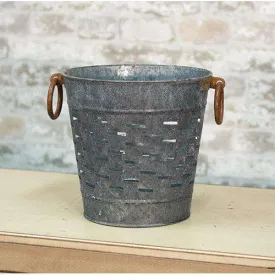 9" Galvanized Olive Bucket