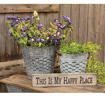 9" Galvanized Olive Bucket