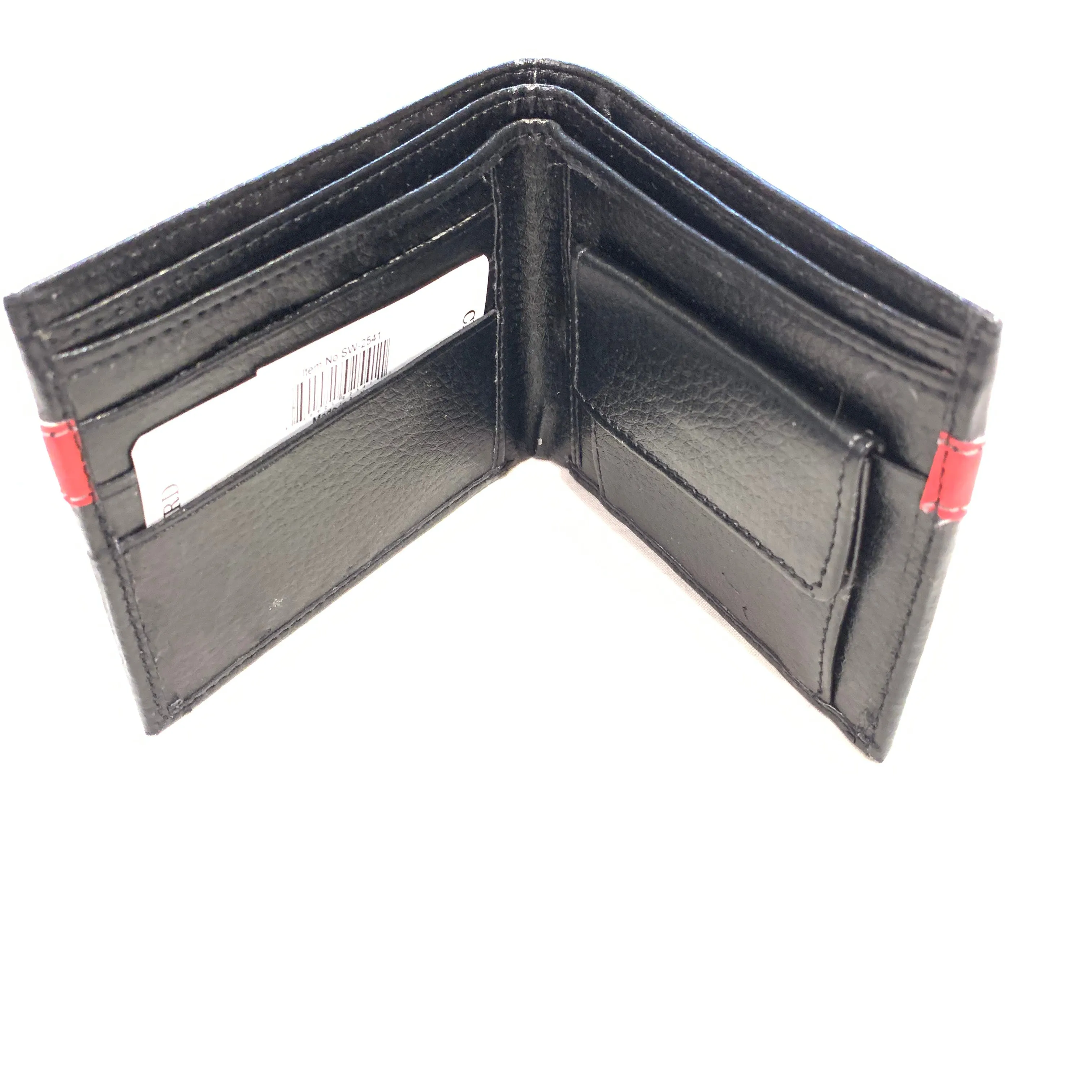 Ace Red Stripe Leather Bi-fold Wallet