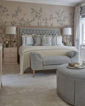 AMIA GREY & BROWN LUXURY BED WITH HEADBOARD