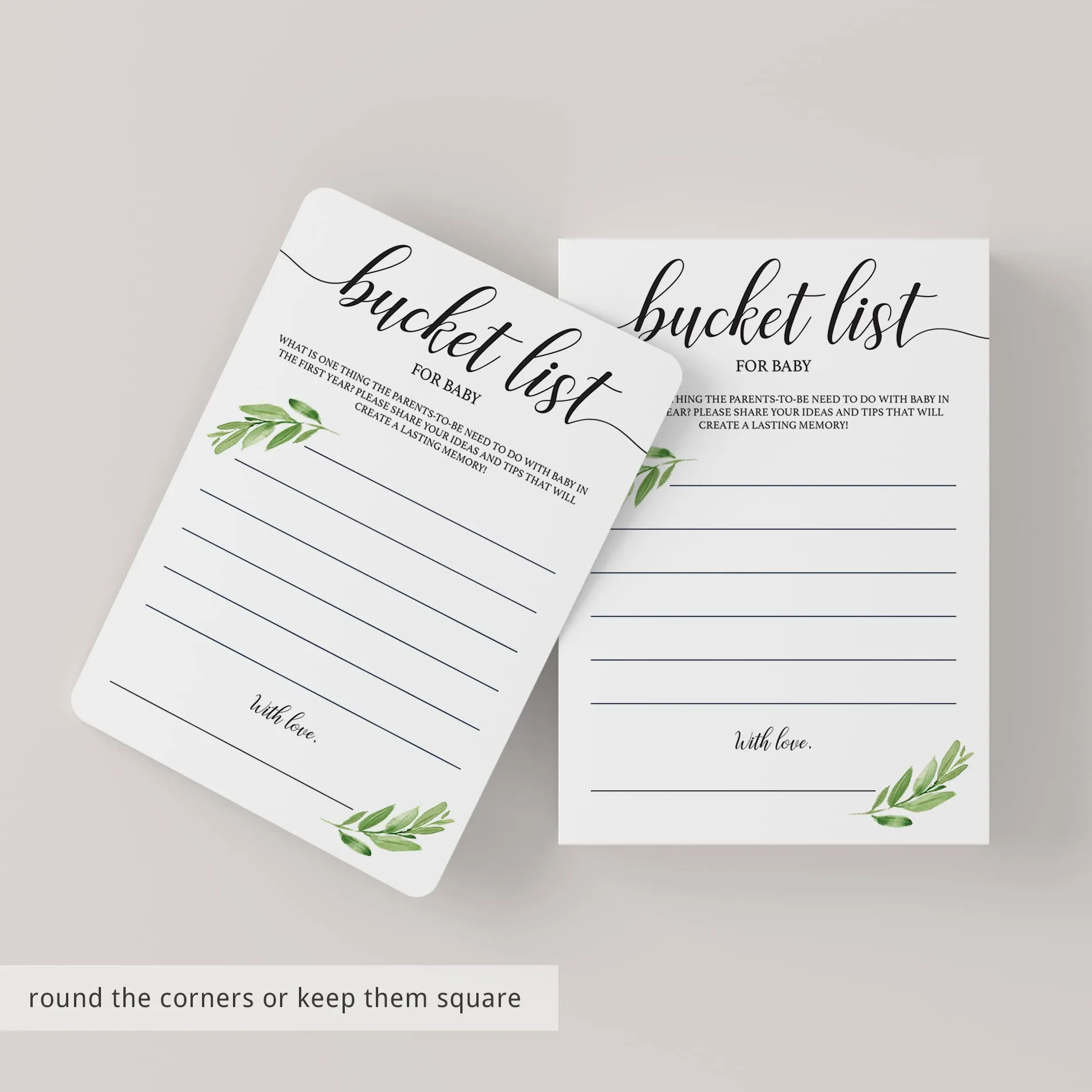 Baby Bucket List Cards Printable Instant Download