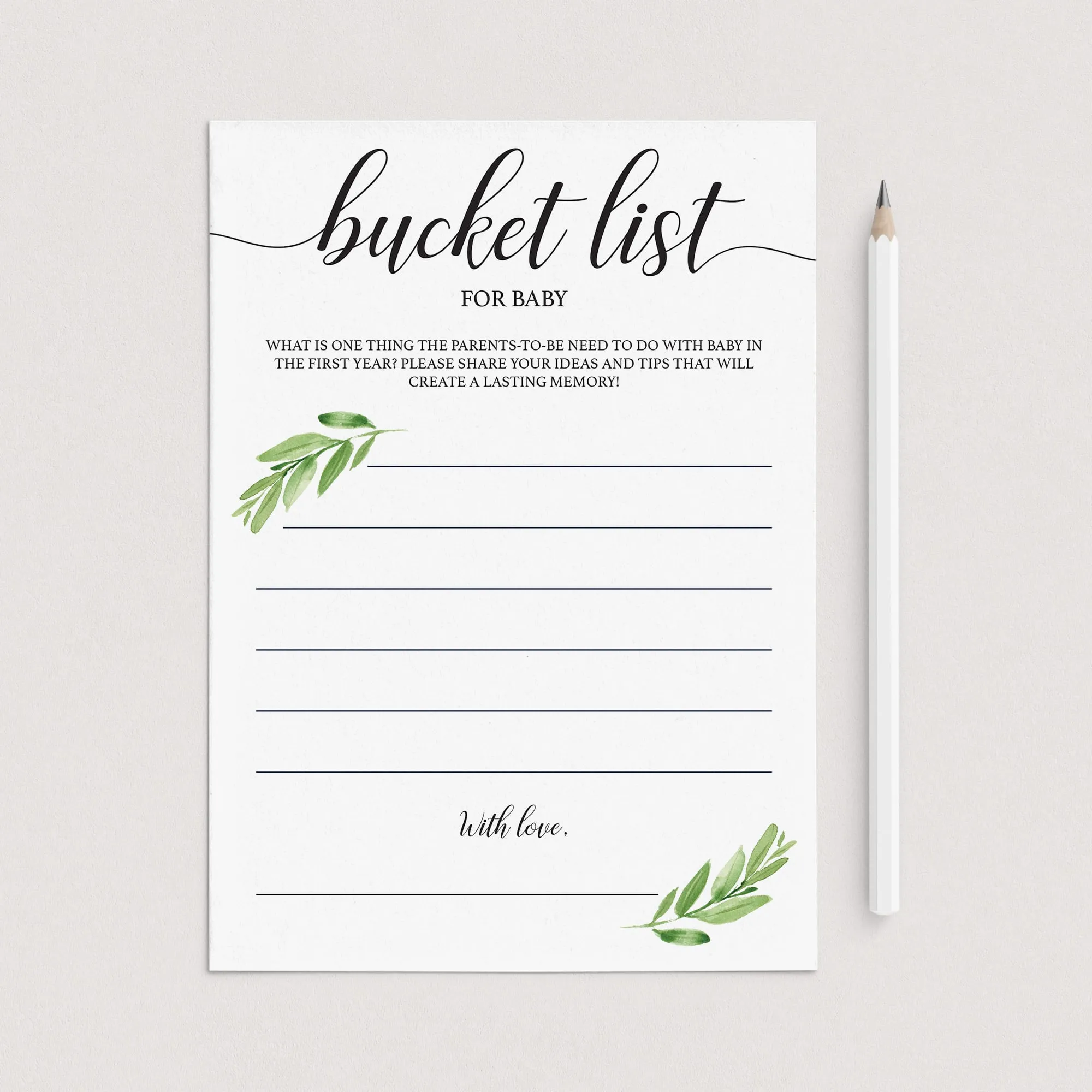 Baby Bucket List Cards Printable Instant Download
