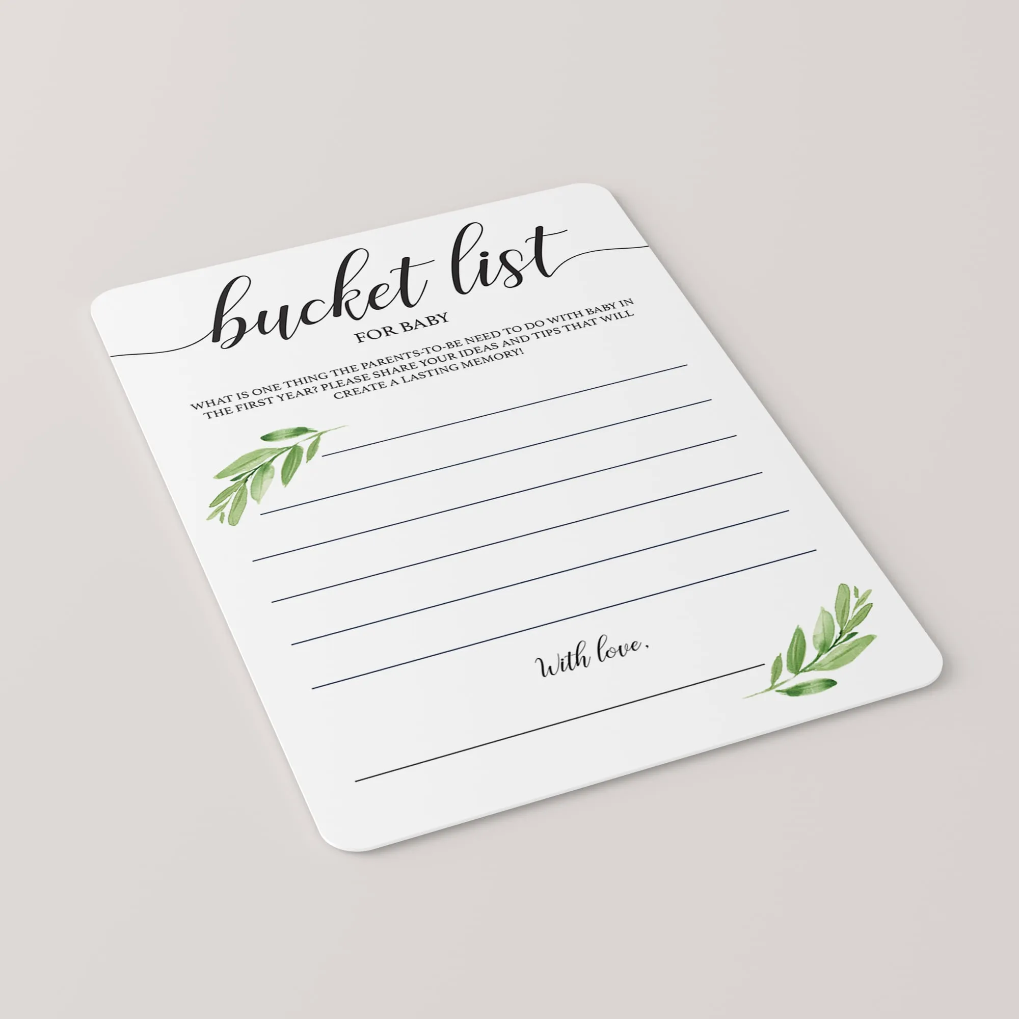 Baby Bucket List Cards Printable Instant Download