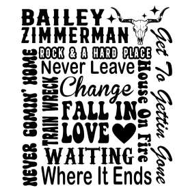 Bailey heat transfer, press and peel, no shirt