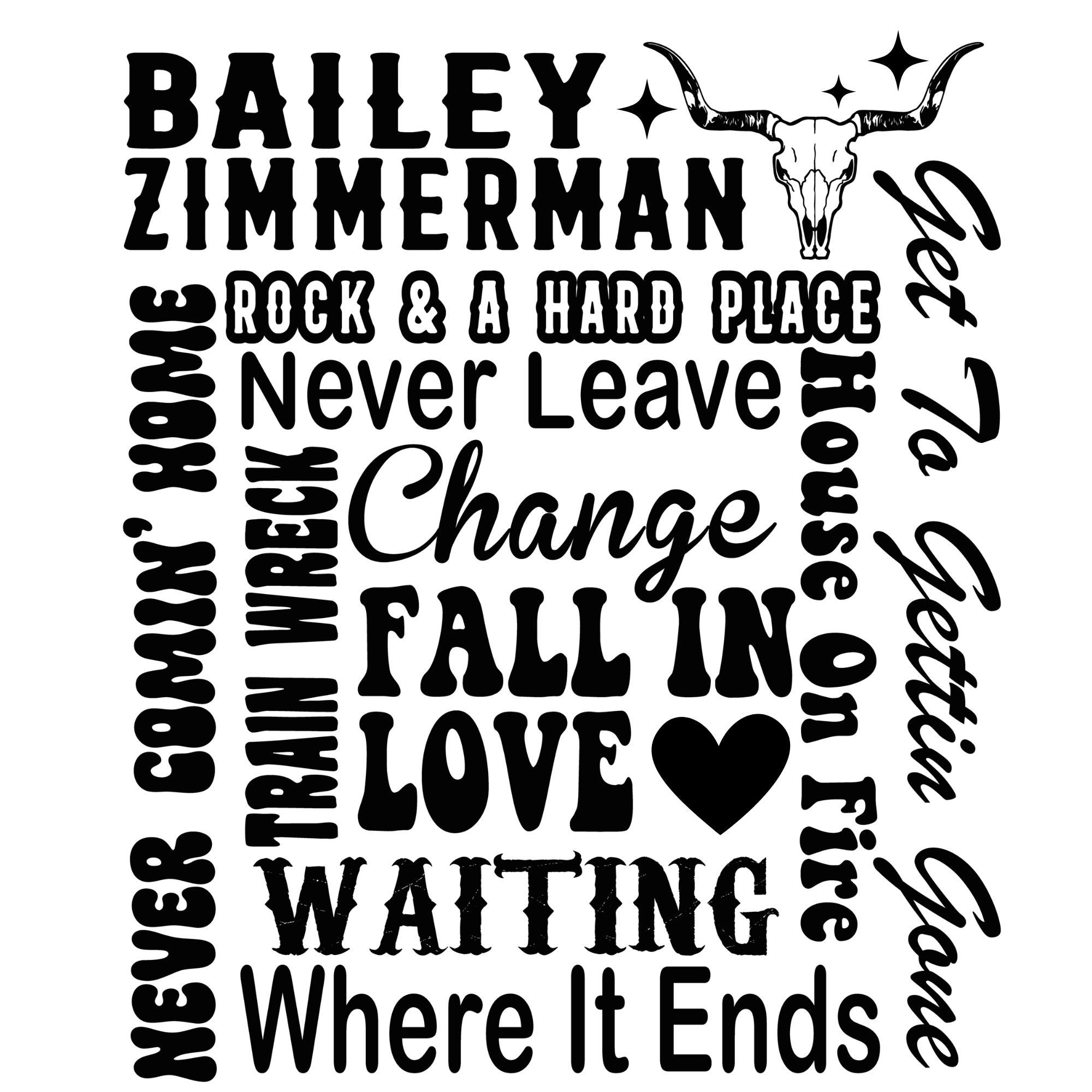 Bailey heat transfer, press and peel, no shirt