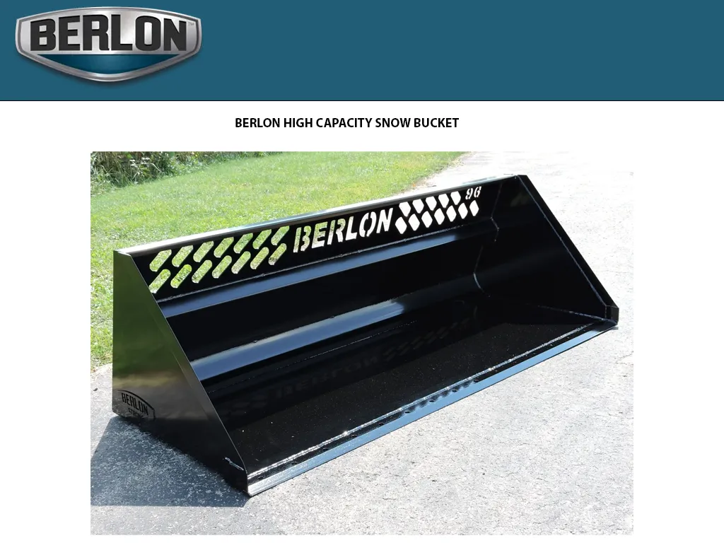 BERLON HCSB High Capacity Snow Buckets for skid steers