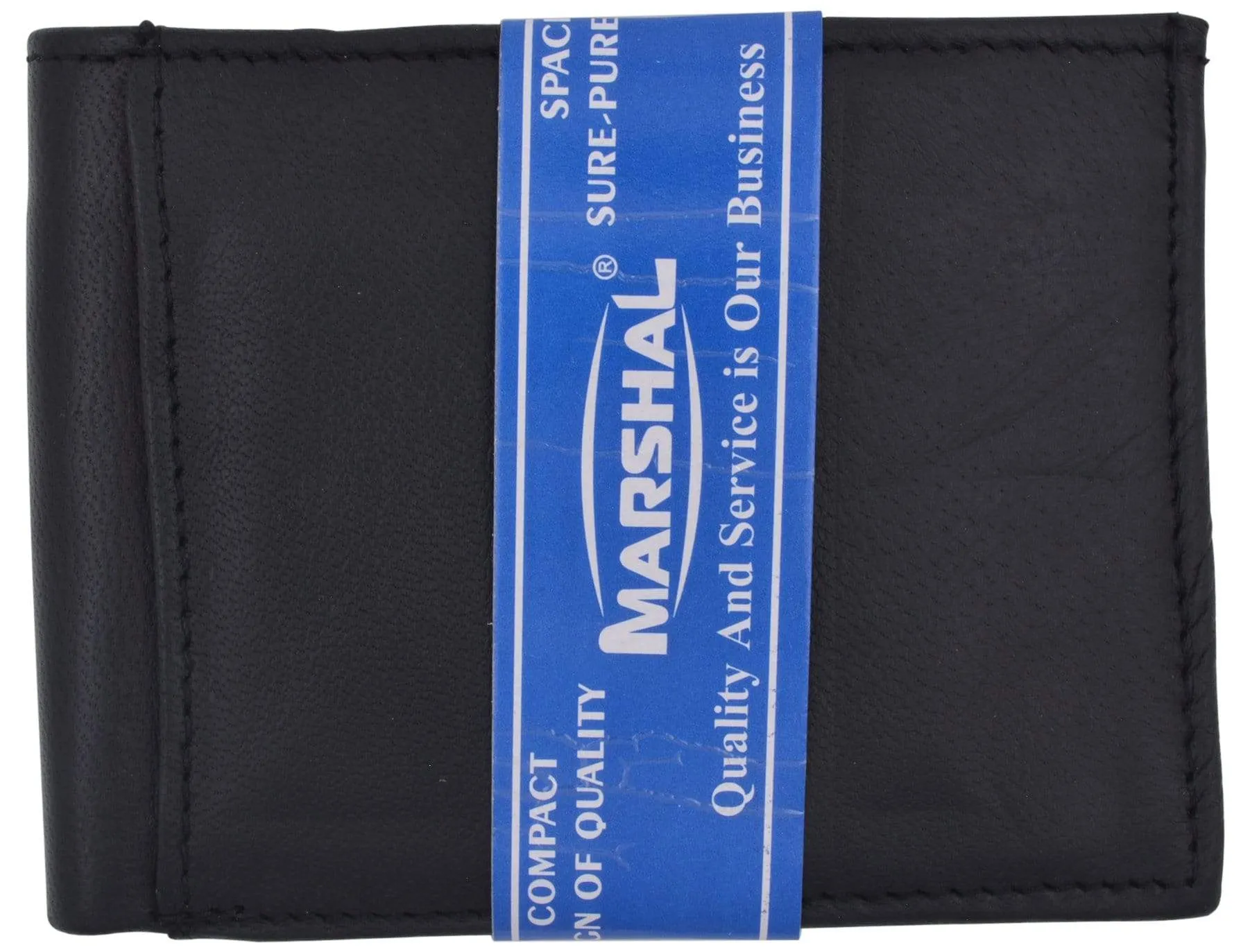 Bifold Lambskin Leather Outside ID Window Mens Wallet 1358