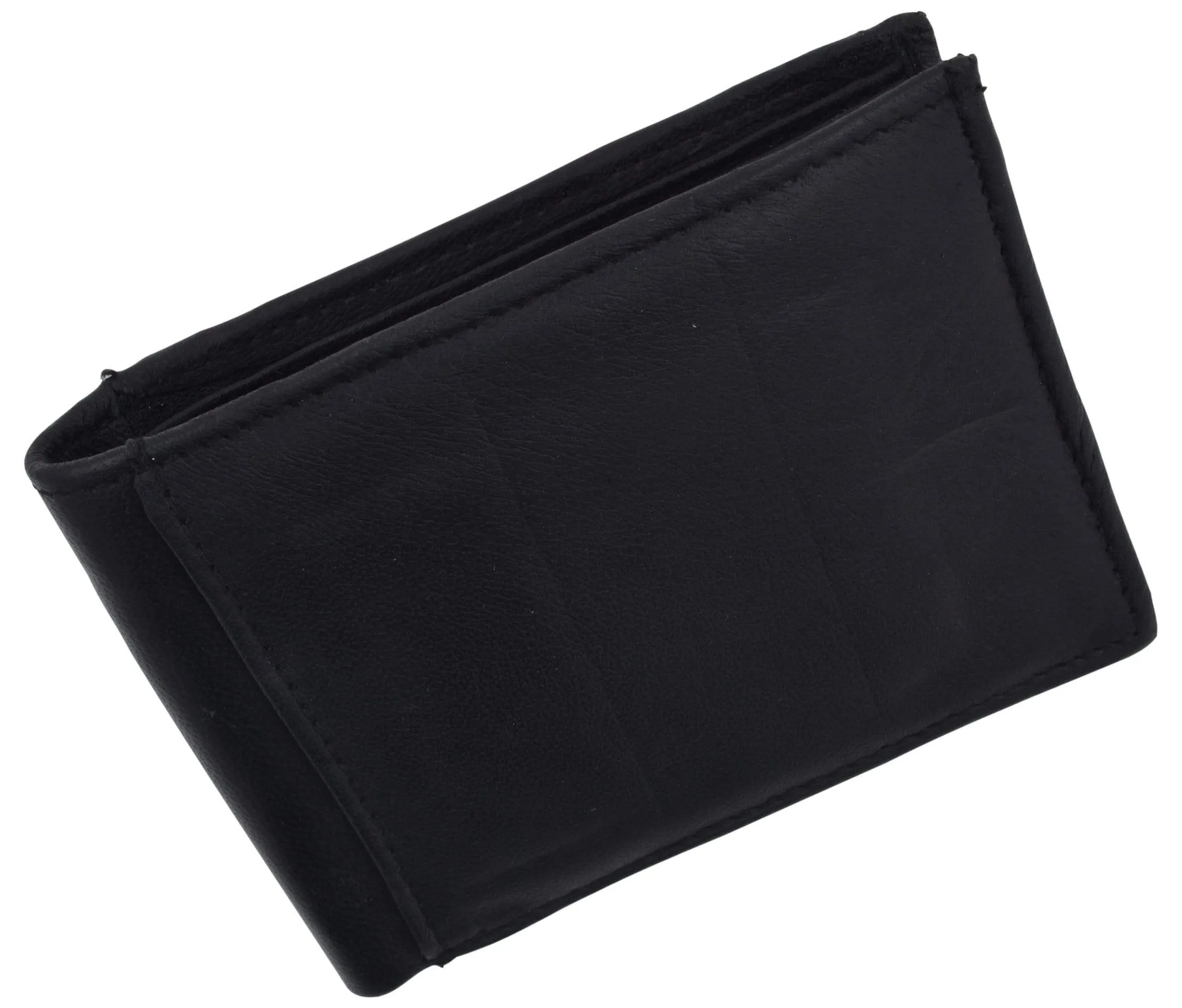 Bifold Lambskin Leather Outside ID Window Mens Wallet 1358