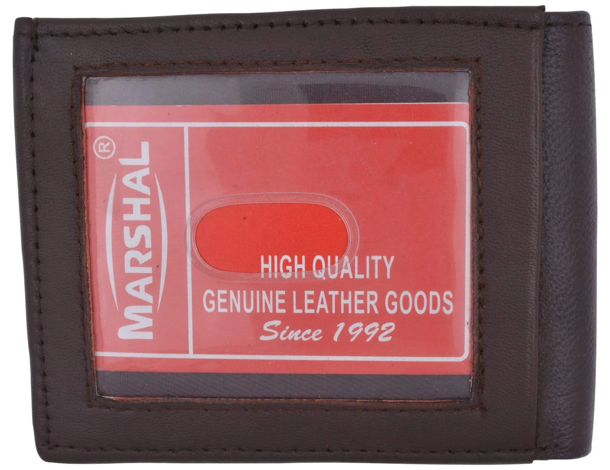 Bifold Lambskin Leather Outside ID Window Mens Wallet 1358