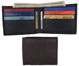 Bifold Lambskin Leather Outside ID Window Mens Wallet 1358