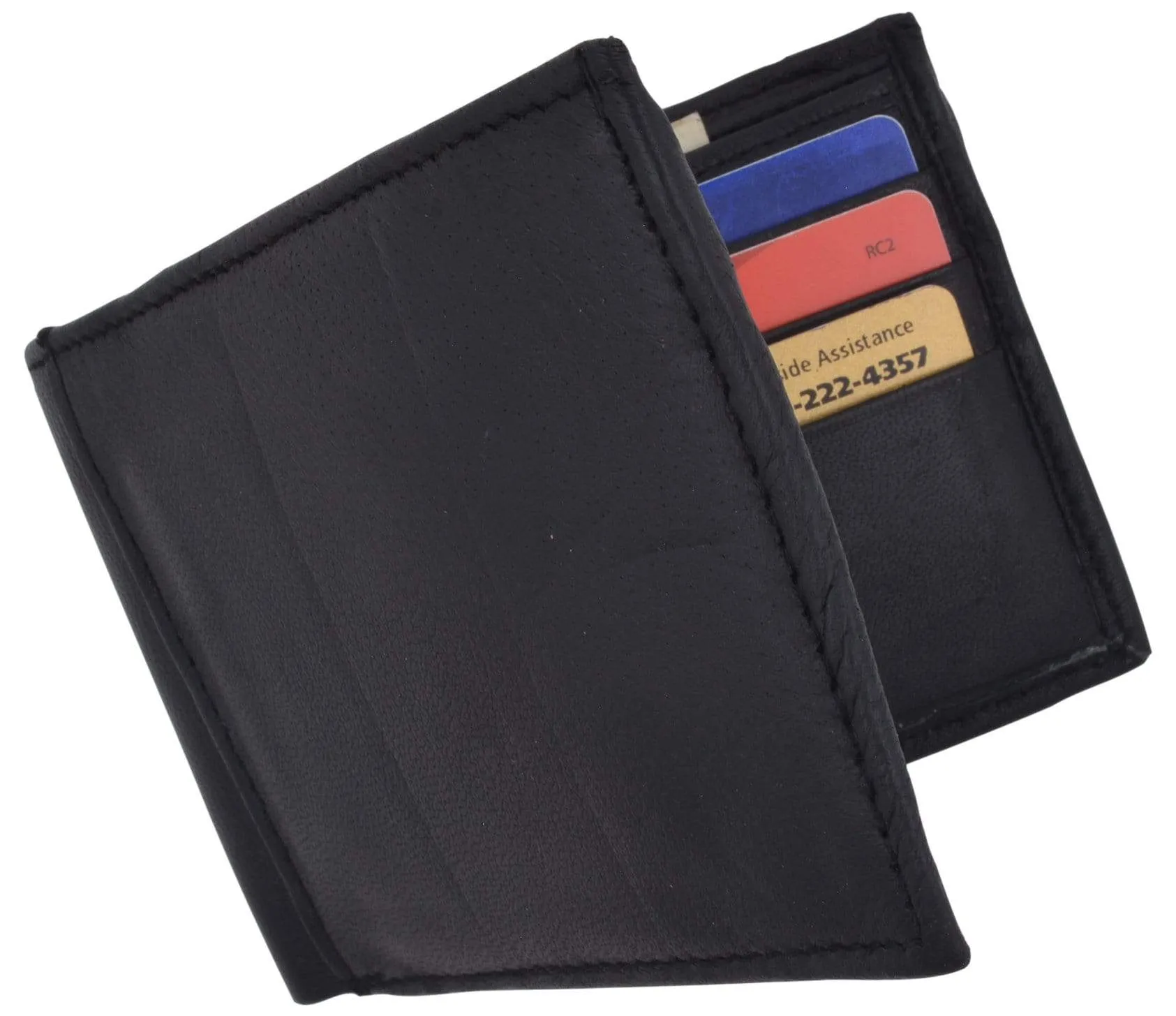 Bifold Lambskin Leather Outside ID Window Mens Wallet 1358