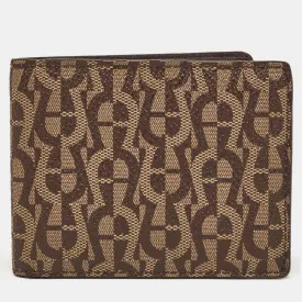 Brown/Beige Signature Coated Canvas Bifold Wallet