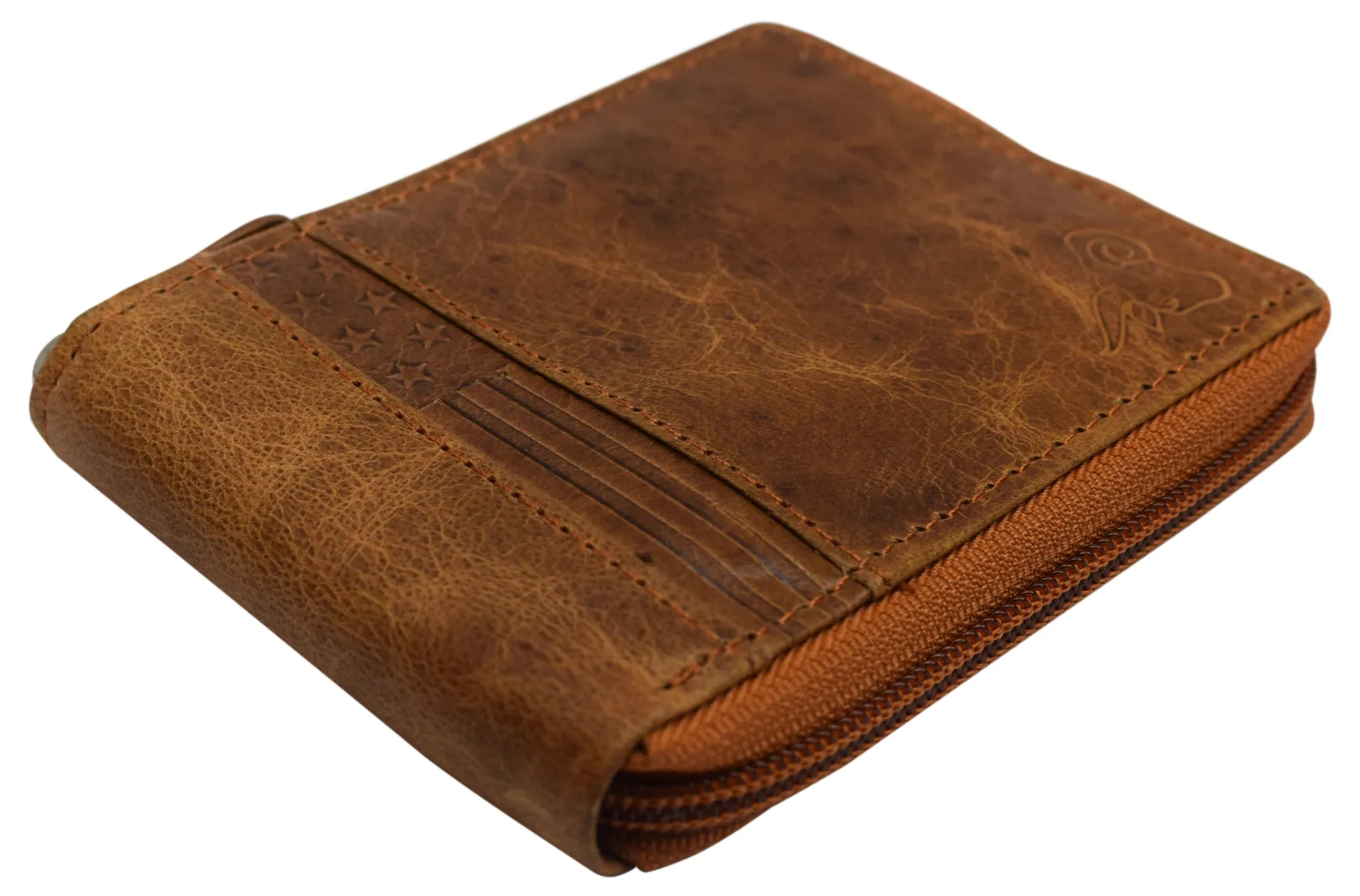 CAZORO Zipper Bifold Wallet for Men Women RFID Protected Genuine Leather