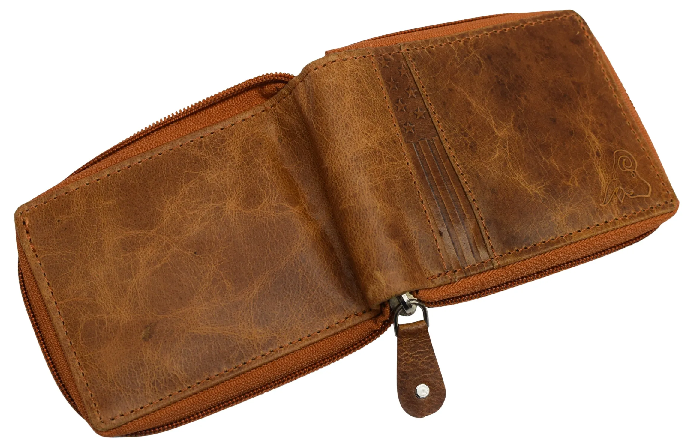 CAZORO Zipper Bifold Wallet for Men Women RFID Protected Genuine Leather