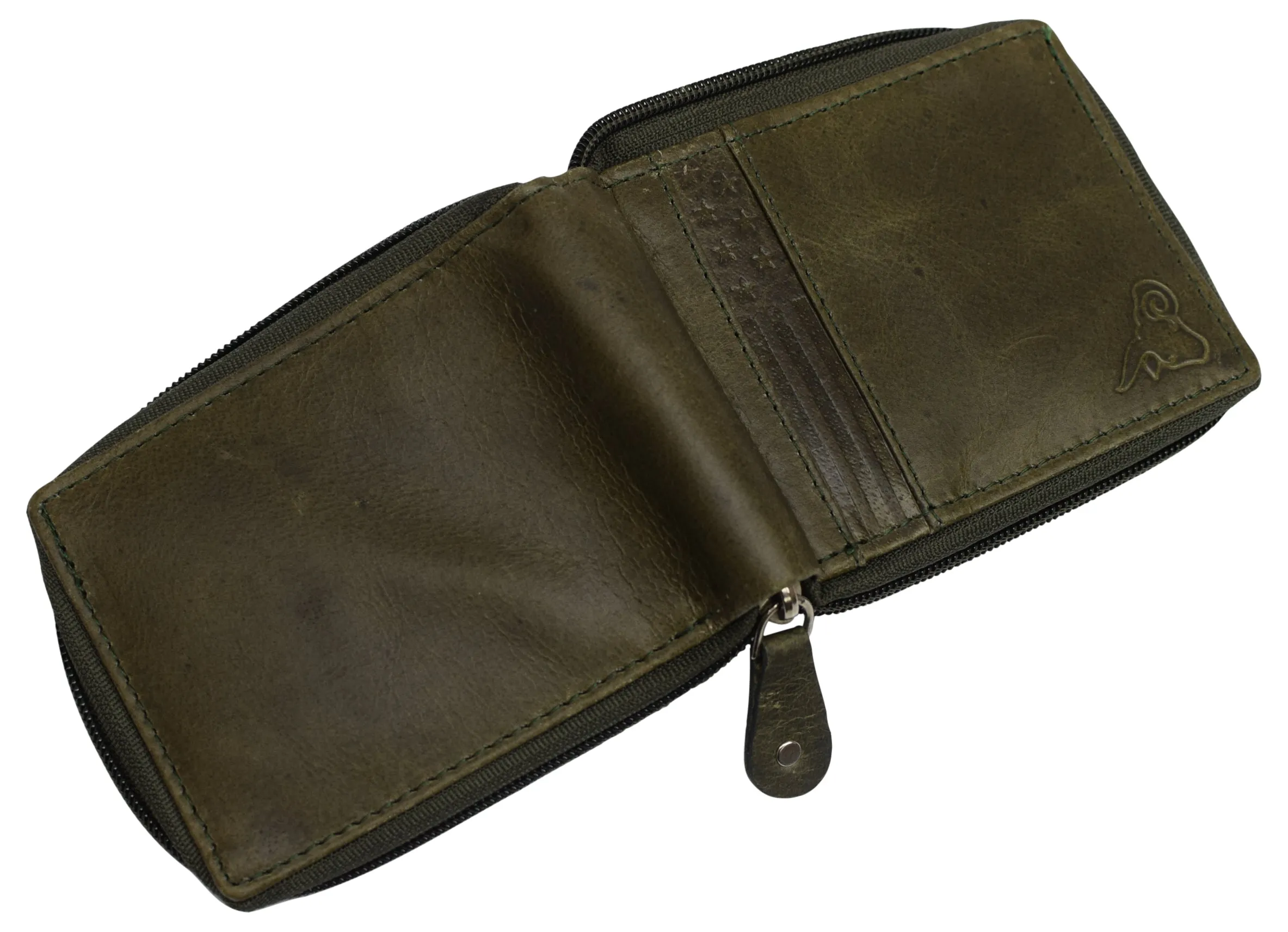 CAZORO Zipper Bifold Wallet for Men Women RFID Protected Genuine Leather