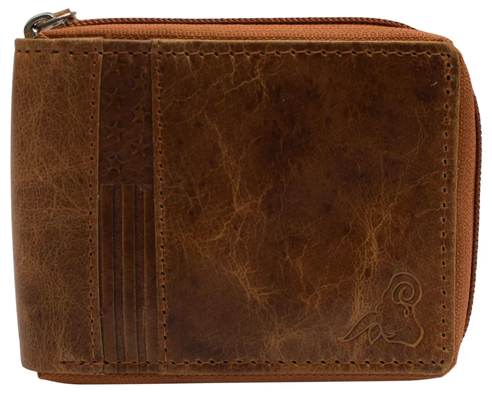 CAZORO Zipper Bifold Wallet for Men Women RFID Protected Genuine Leather