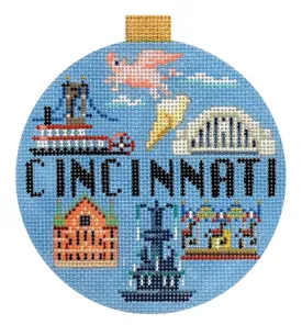 Cincinnati Travel Round Canvas