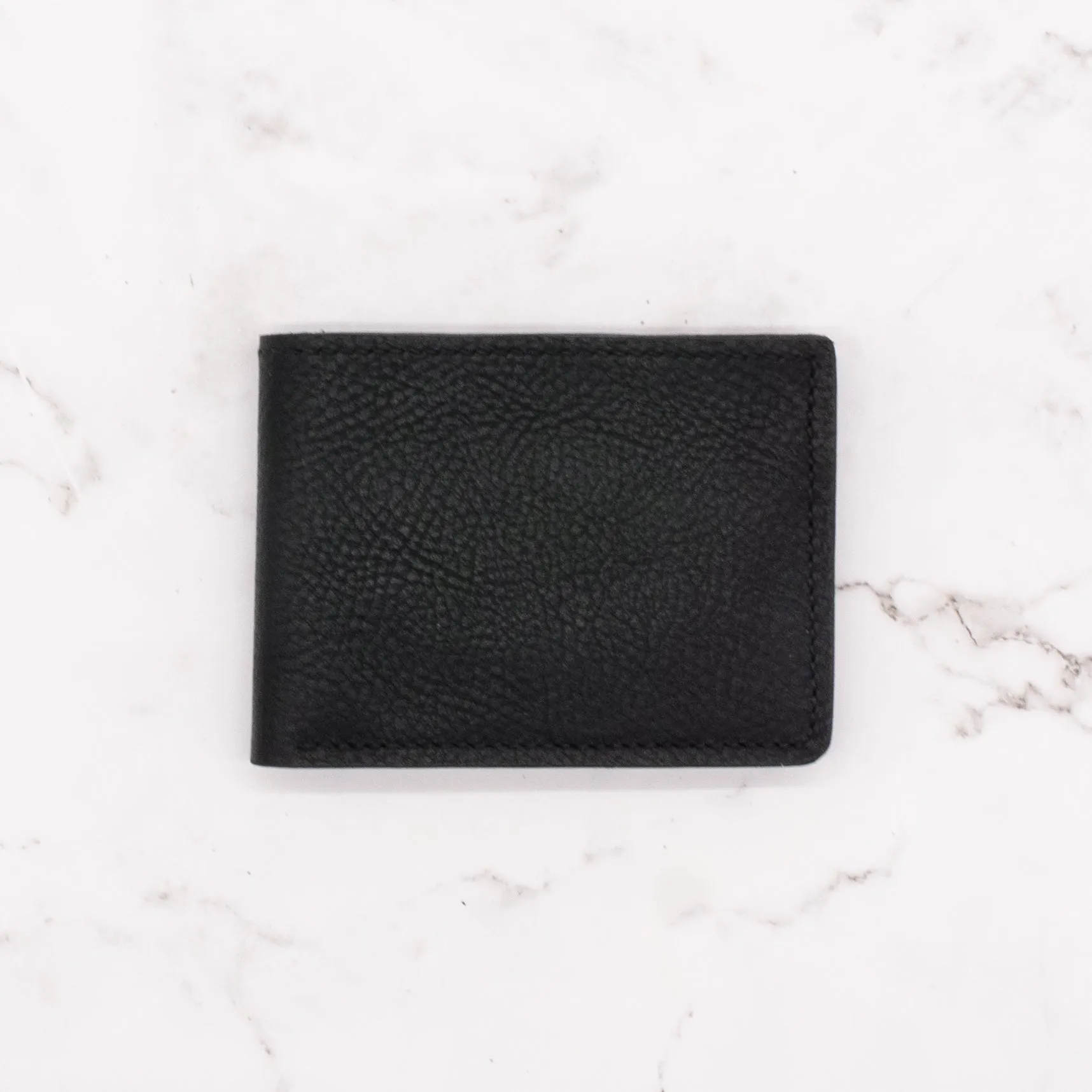 Classic Black Pebbled Leather Bifold Wallet