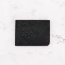 Classic Black Pebbled Leather Bifold Wallet