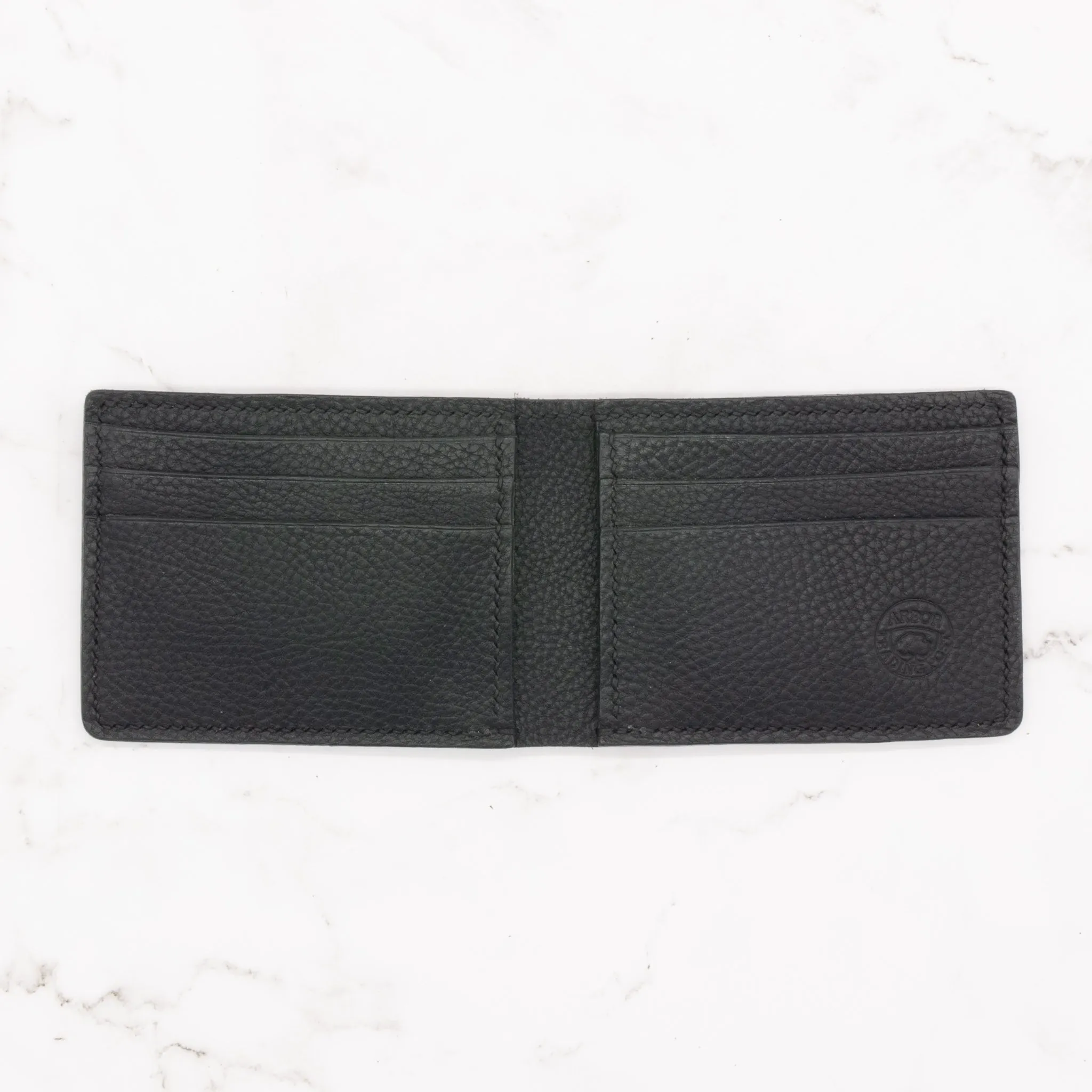 Classic Black Pebbled Leather Bifold Wallet