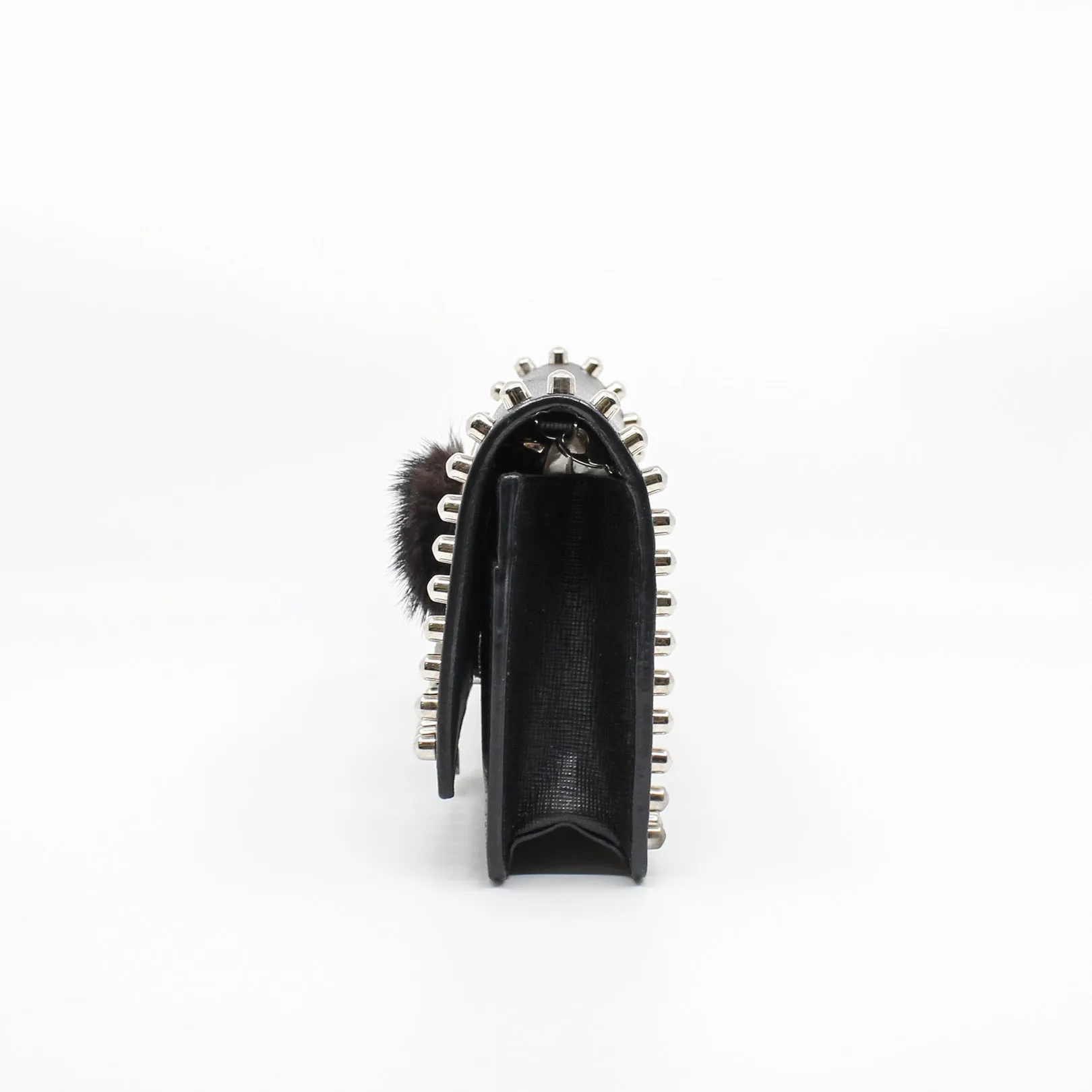 clutch with chain black phw beans black fur