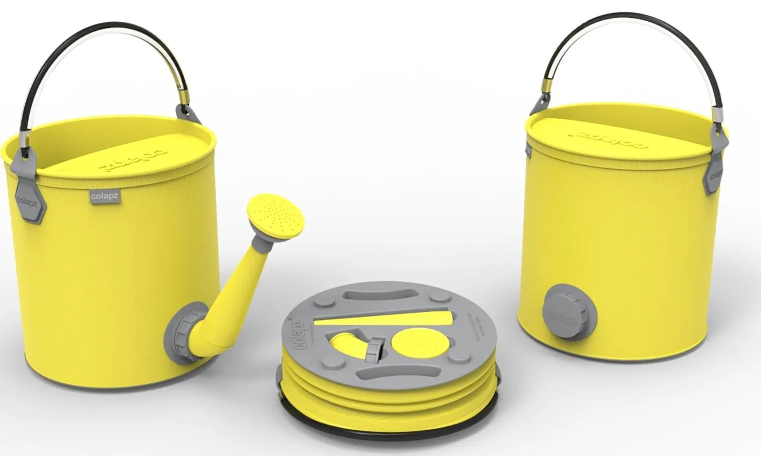ColourWave Collapsible 2-In-1 Watering Can Bucket, 7-Liter, Sunshine Yellow