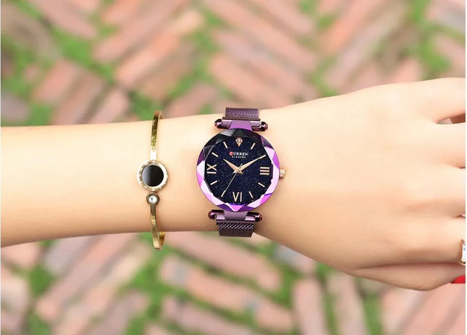 CURREN Original Brand Stainless Steel Band Wrist Watch For Women With Brand (Box & Bag)-9063