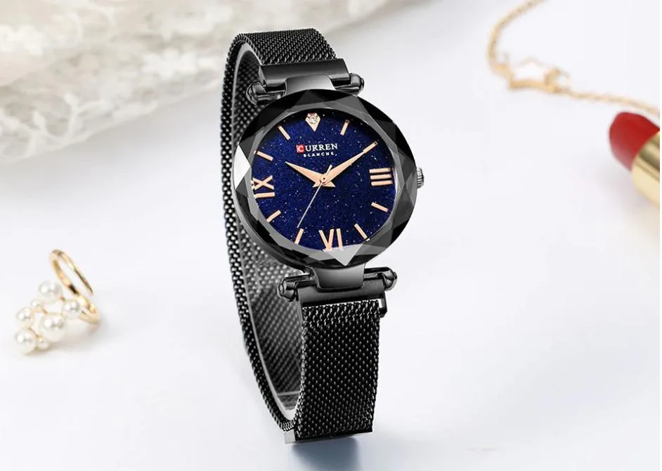 CURREN Original Brand Stainless Steel Band Wrist Watch For Women With Brand (Box & Bag)-9063