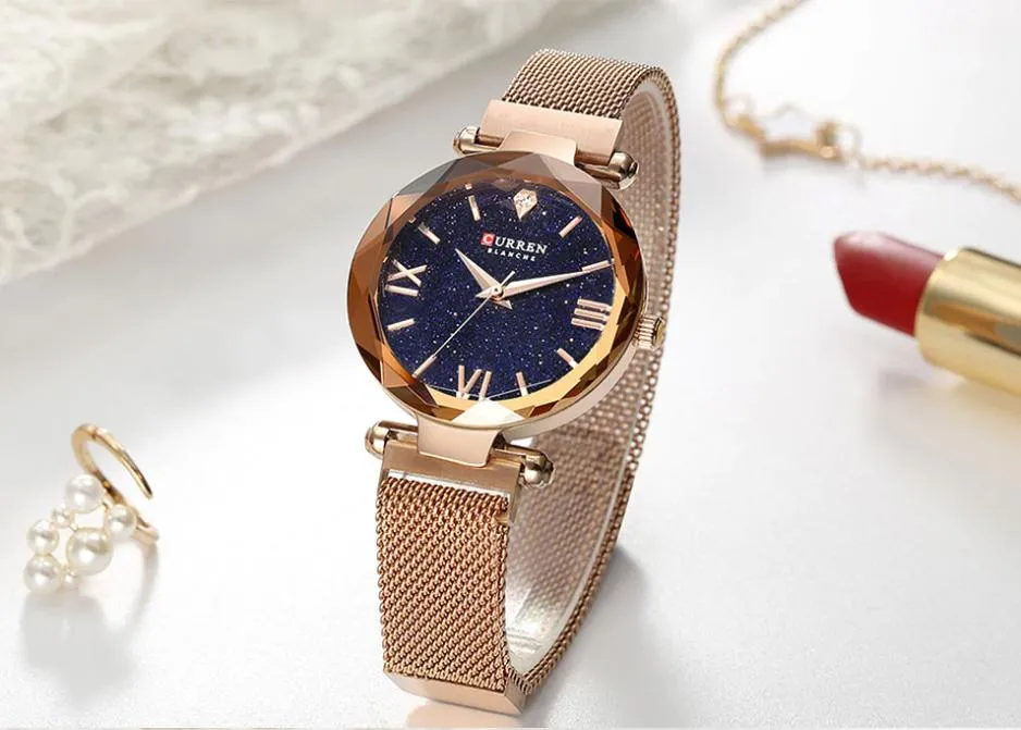 CURREN Original Brand Stainless Steel Band Wrist Watch For Women With Brand (Box & Bag)-9063