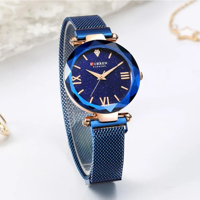 CURREN Original Brand Stainless Steel Band Wrist Watch For Women With Brand (Box & Bag)-9063