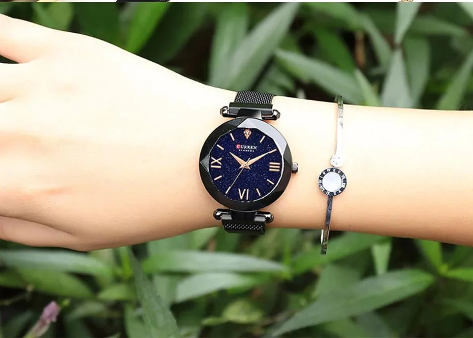 CURREN Original Brand Stainless Steel Band Wrist Watch For Women With Brand (Box & Bag)-9063