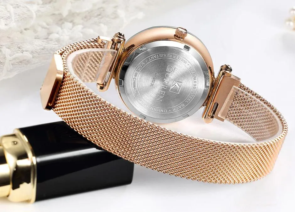 CURREN Original Brand Stainless Steel Band Wrist Watch For Women With Brand (Box & Bag)-9063
