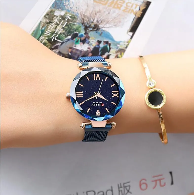 CURREN Original Brand Stainless Steel Band Wrist Watch For Women With Brand (Box & Bag)-9063