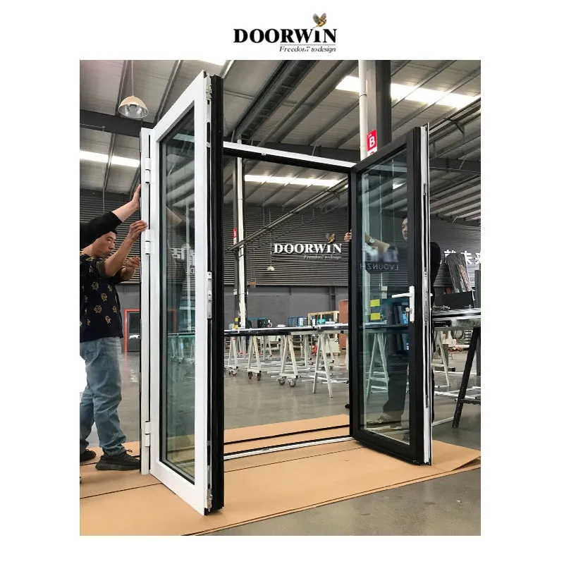 Doorwin 2021DOORWIN Aluminium Frame high quality German hardware Aluminium bifold door withTempered glass