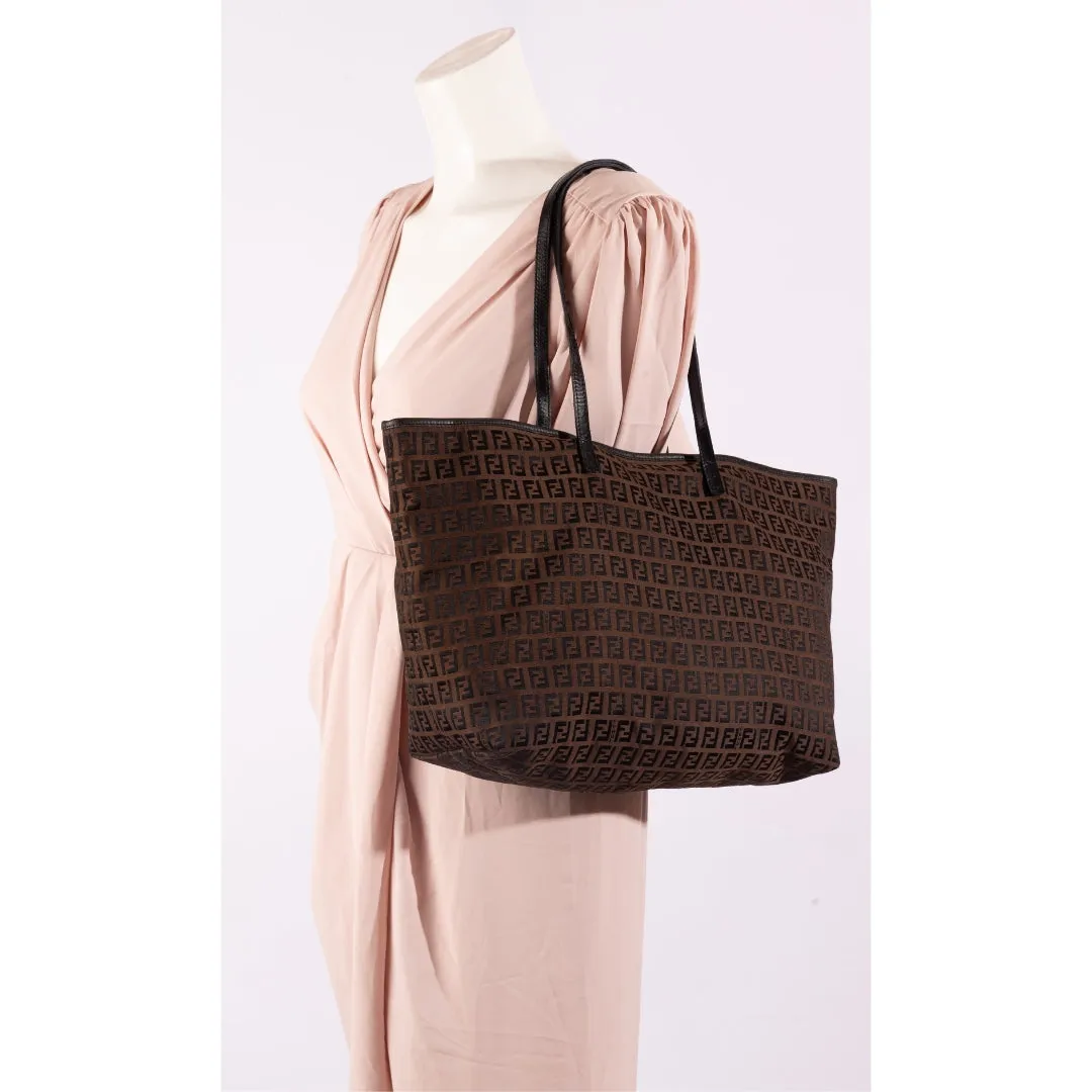 Fendi Brown Zucca Shopper Tote