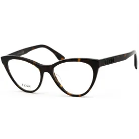 Fendi Women's Eyeglasses - Clear Lens Full Rim Havana Cat Eye Frame | FE50017I 052