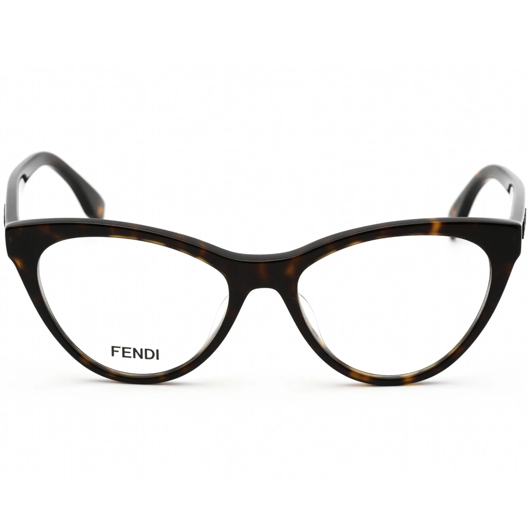 Fendi Women's Eyeglasses - Clear Lens Full Rim Havana Cat Eye Frame | FE50017I 052