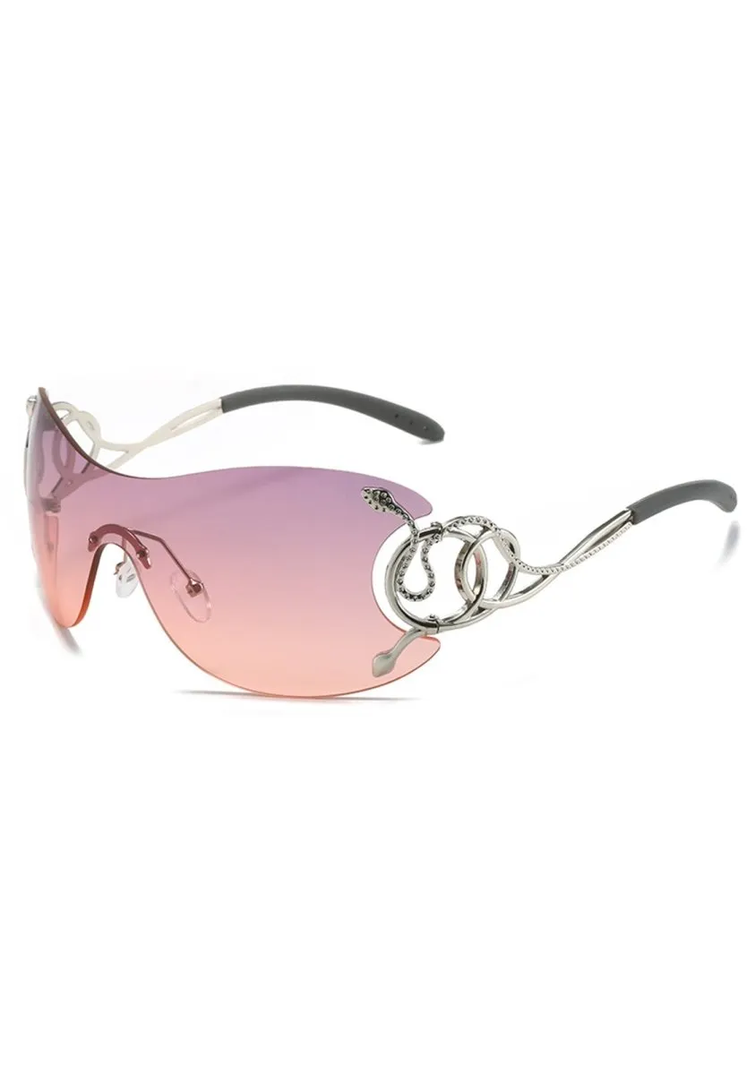 Frameless Silver Snake Sunglasses