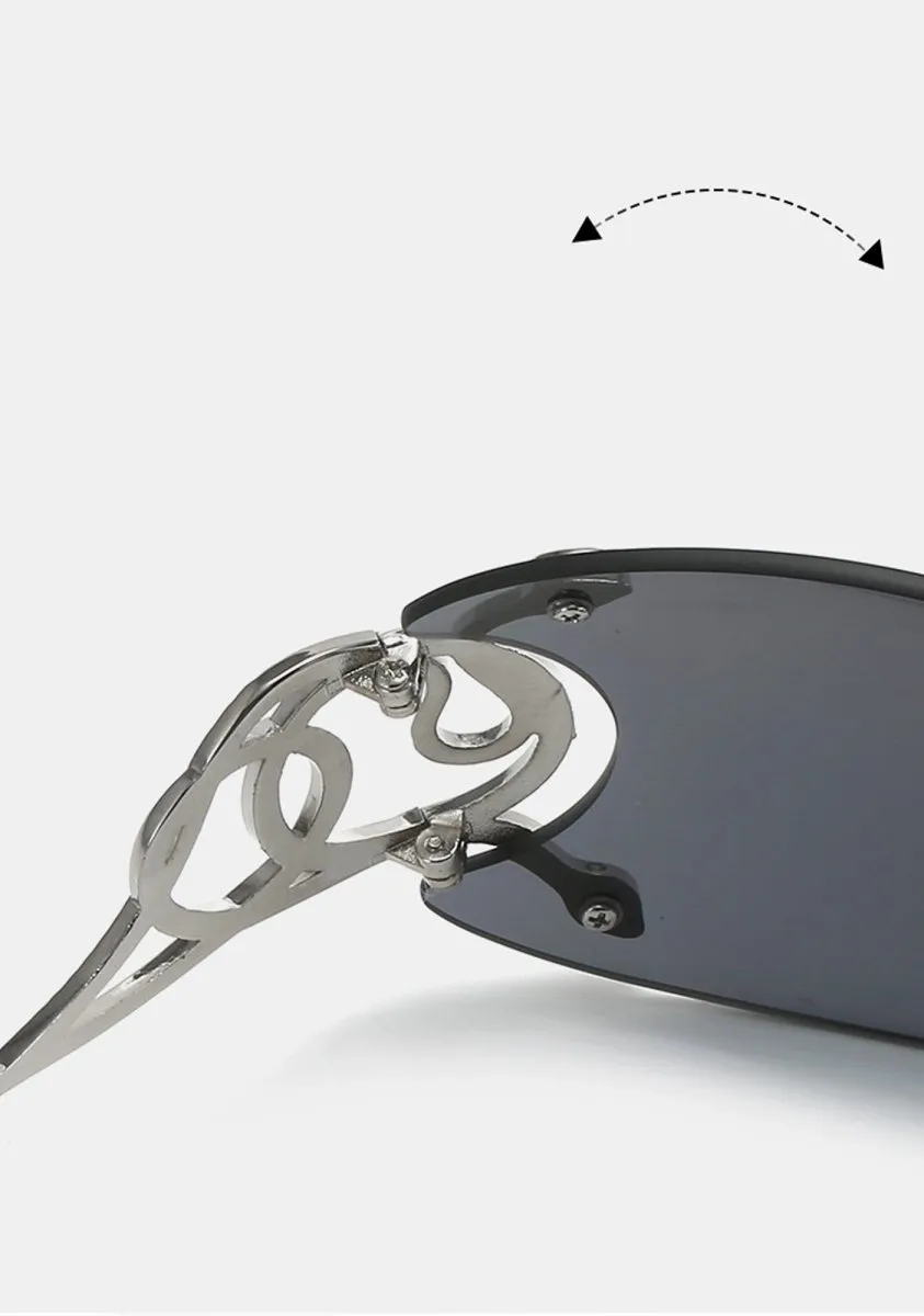 Frameless Silver Snake Sunglasses