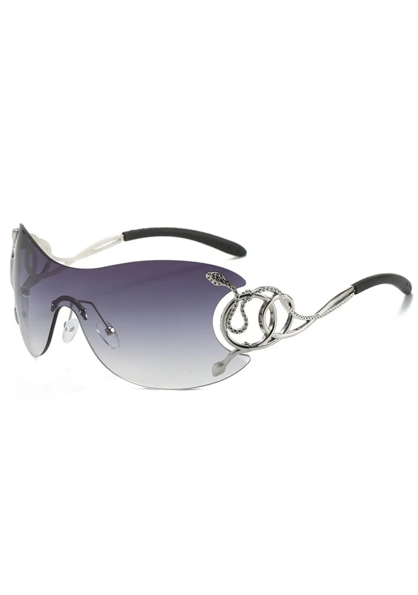 Frameless Silver Snake Sunglasses