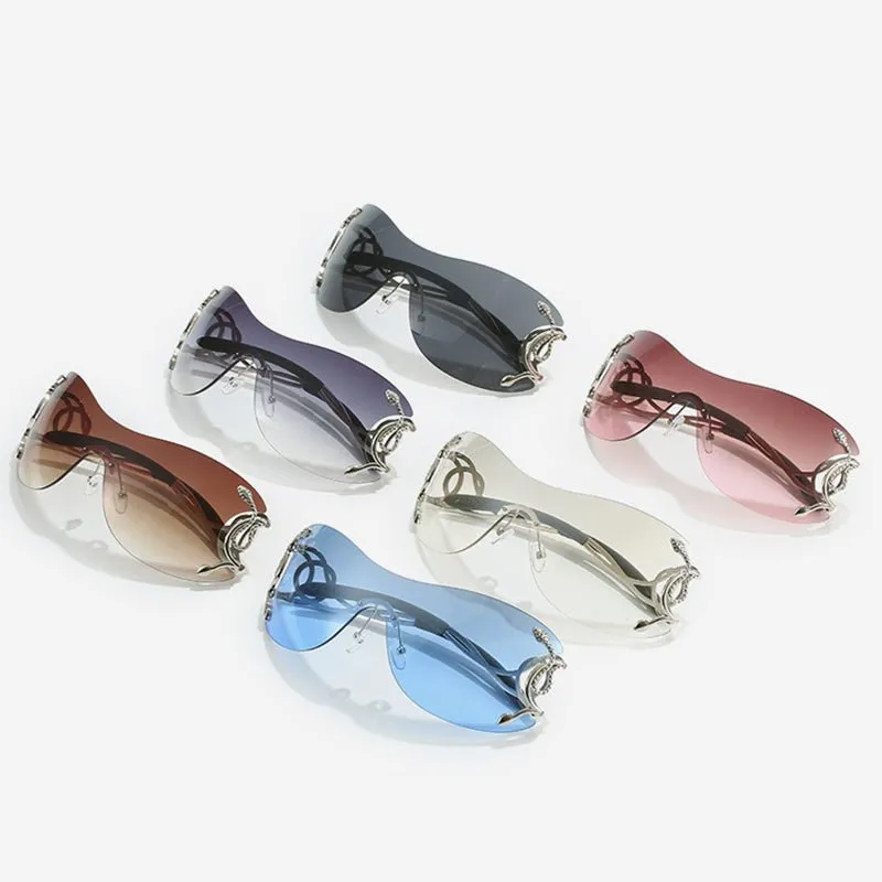 Frameless Silver Snake Sunglasses