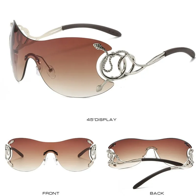 Frameless Silver Snake Sunglasses