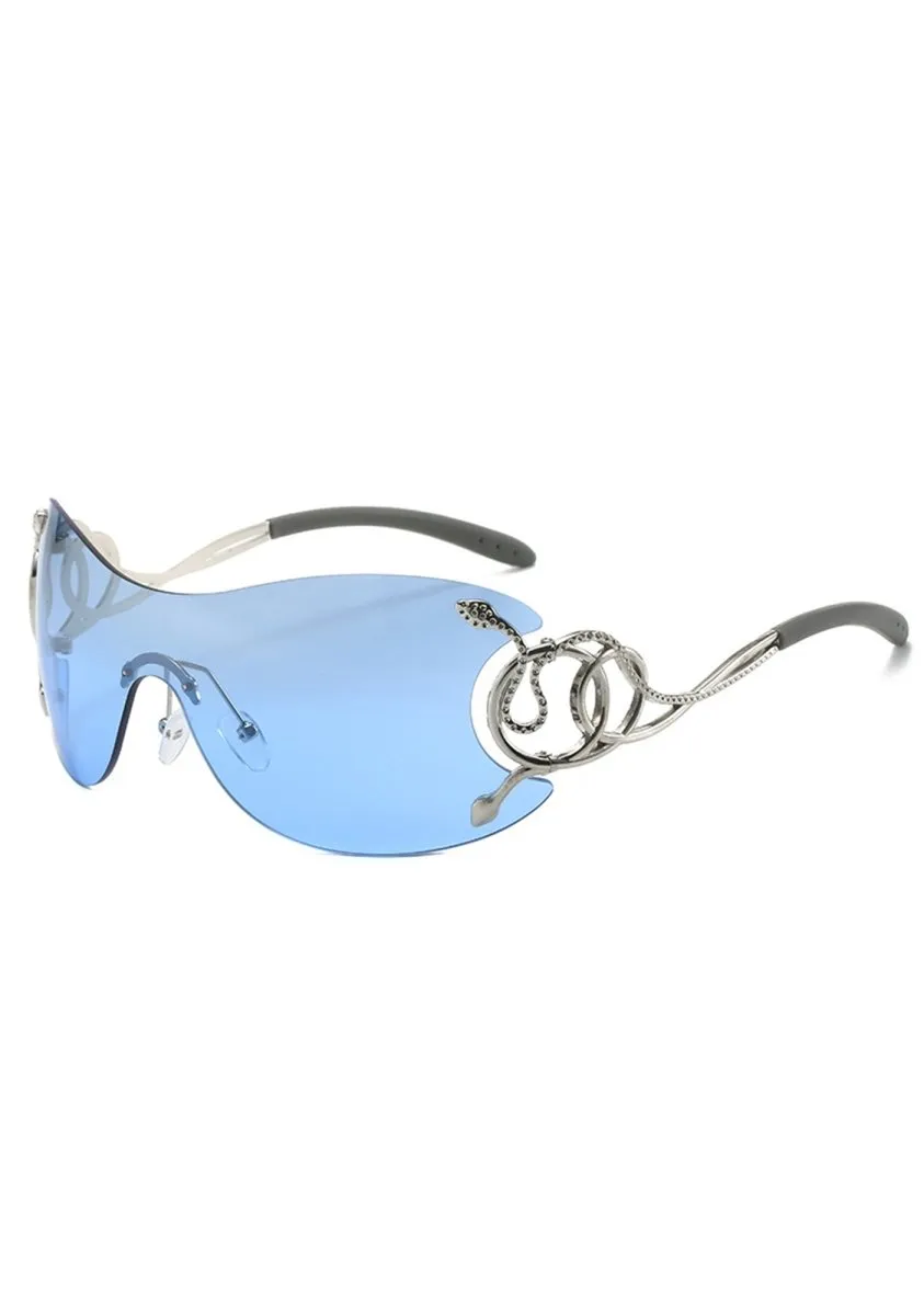 Frameless Silver Snake Sunglasses