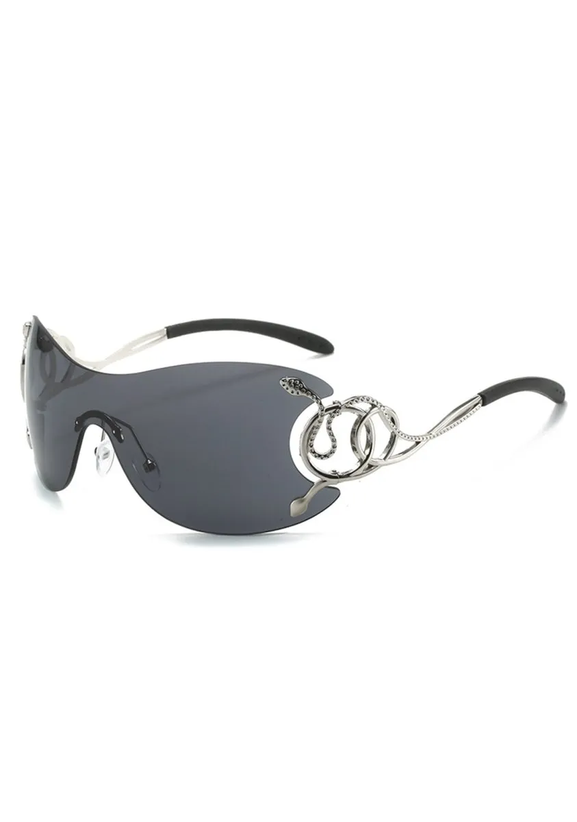 Frameless Silver Snake Sunglasses