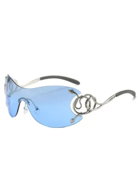 Frameless Silver Snake Sunglasses