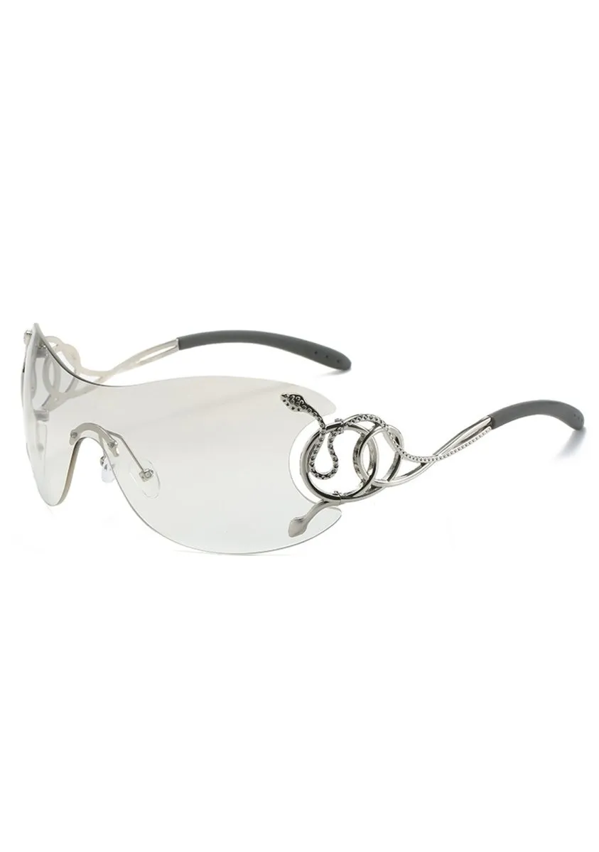 Frameless Silver Snake Sunglasses
